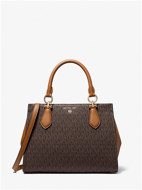 michael kors marilyn medium logo satchel|michael kors satchel sale.